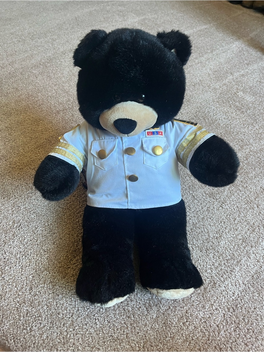 Vintage 00’s / Y2K Build-A-Bear Workshop Naval Black Bear Plush